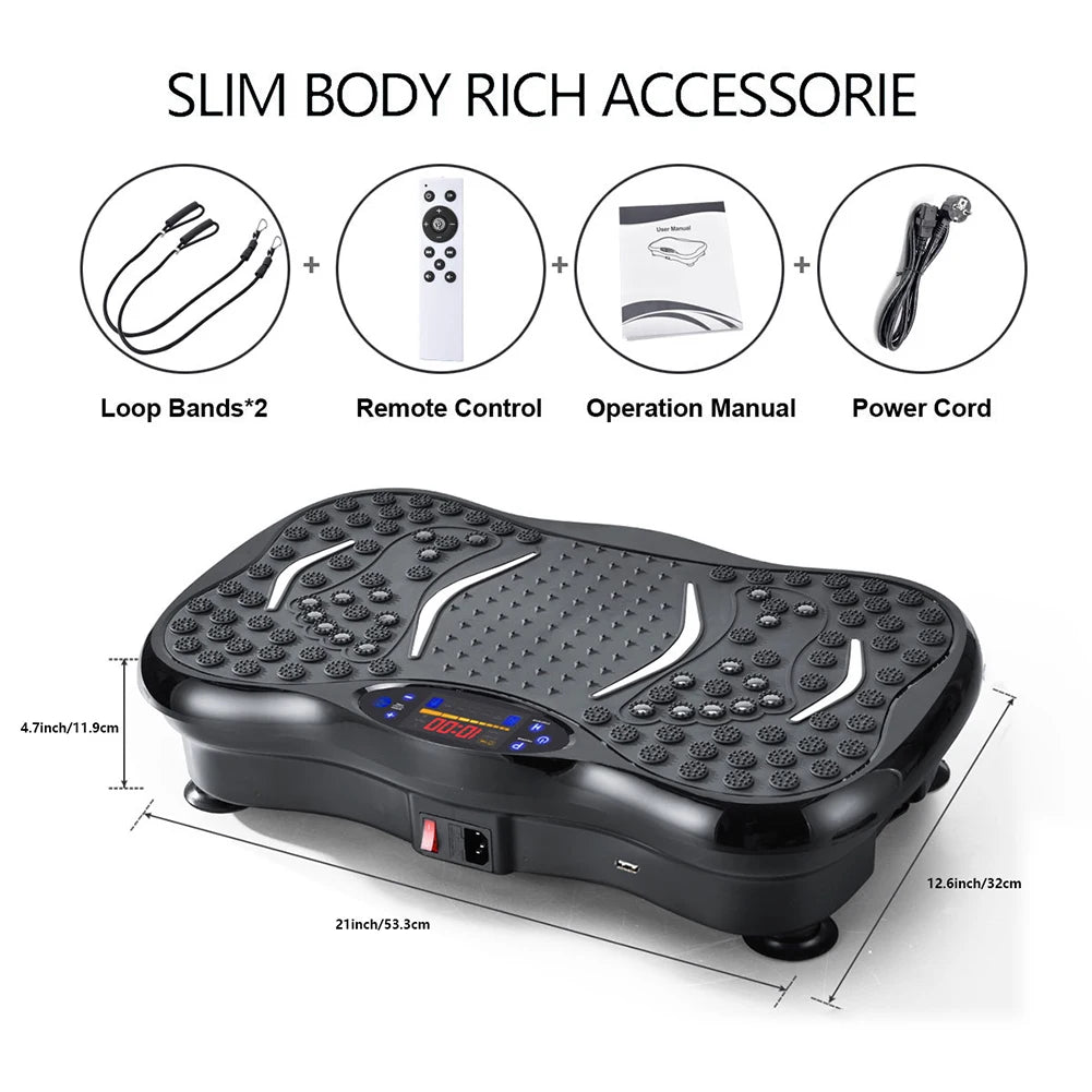 Vibration Plate Exercise Machine Bluetooth-Compatible Rhythm Full Body Shaker Weight Loss Fat Shaking Machines Adjustable Speed
