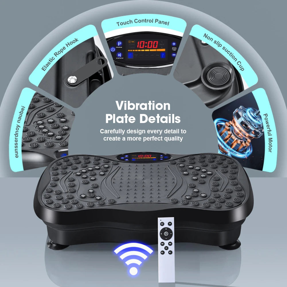 Vibration Plate Exercise Machine Bluetooth-Compatible Rhythm Full Body Shaker Weight Loss Fat Shaking Machines Adjustable Speed