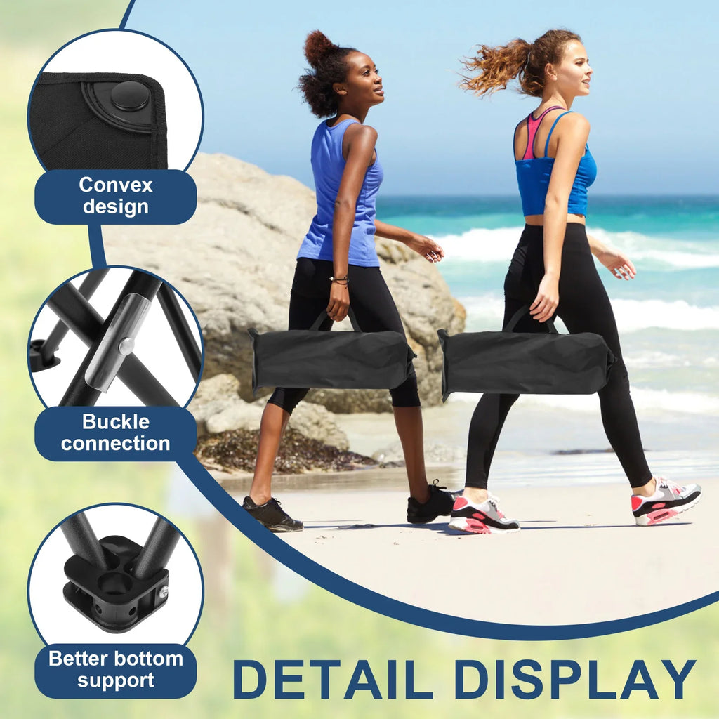 Folding Camping Stool Oxford Cloth Strong Load Bearing Fishing Stool with Side Pocket Portable Beach Stool for Outdoor Travel