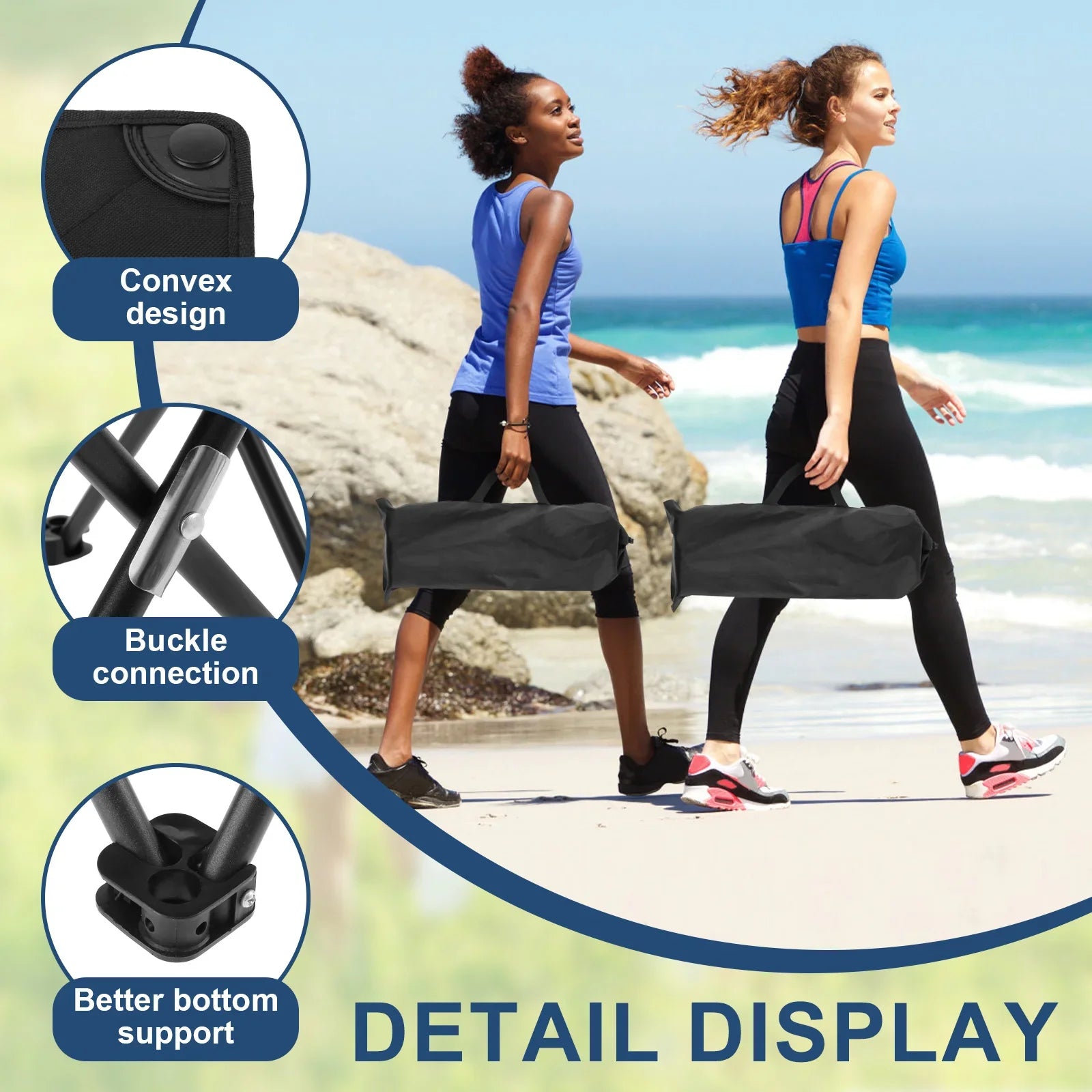 Folding Camping Stool Oxford Cloth Strong Load Bearing Fishing Stool with Side Pocket Portable Beach Stool for Outdoor Travel