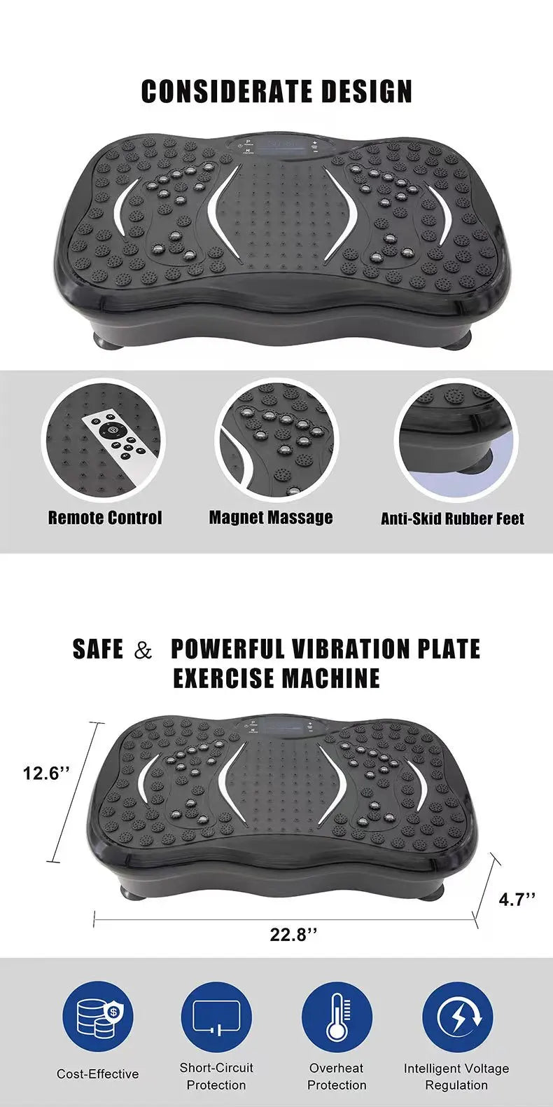 Vibration Plate Fitness Platform Exercise Machine Vibrating Lymphatic Drainage Shaking Full Body Shaker Workout Vibrate Stand