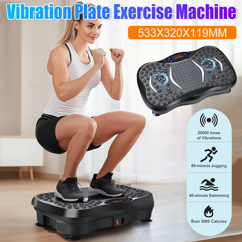 Vibration Plate Exercise Machine Bluetooth-Compatible Rhythm Full Body Shaker Adjustable Speed Weight Loss Fat Shaking Machines