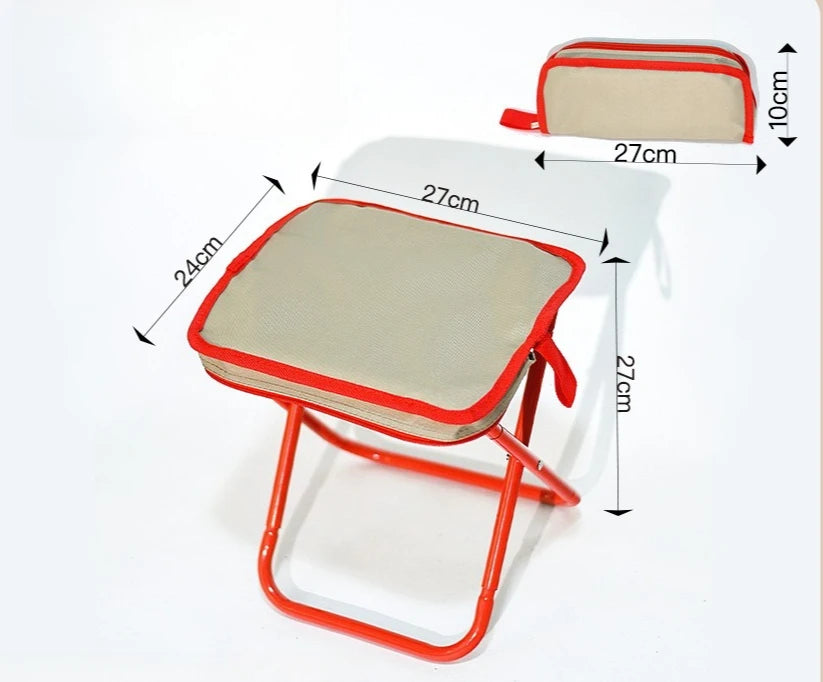 Creative Foldable Pocket Stool Bag with Oxford Fabric & Carbon Steel Lightweight Travel Seat for Outdoor Fishing Hiking Beach
