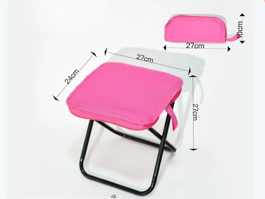 Creative Foldable Pocket Stool Bag with Oxford Fabric & Carbon Steel Lightweight Travel Seat for Outdoor Fishing Hiking Beach
